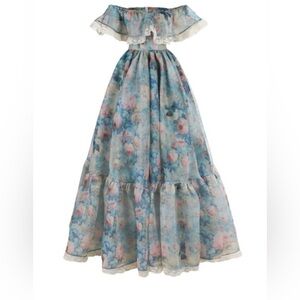 Selkie Floral Maxi Dress - Blue and Pink